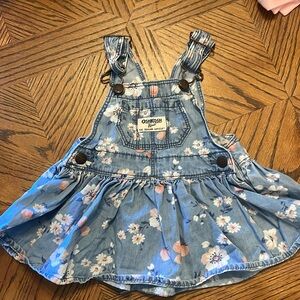 Oshkosh gosh overall dress with floral print